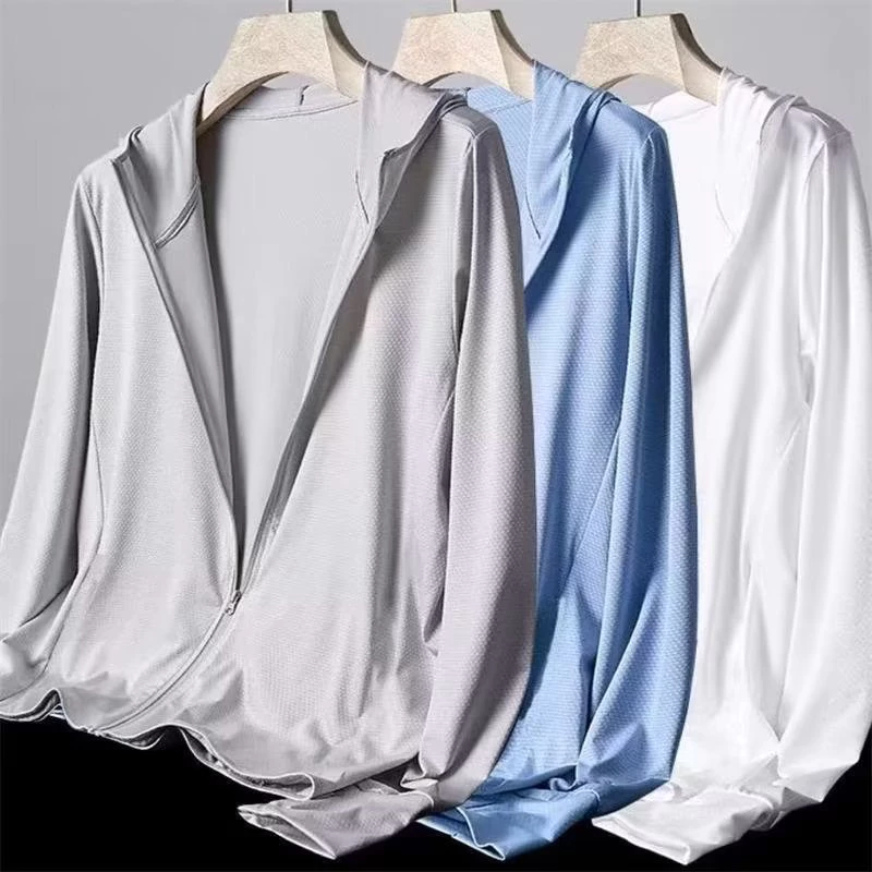 เสื้อแจ็กเก็ตกันแดดมีฮู้ด ป้องกันรังสียูวี ป้องกันแดด เหมาะกับฤดูร้อน สําหรับผู้ชาย พร้อมจัดส่งด่วน